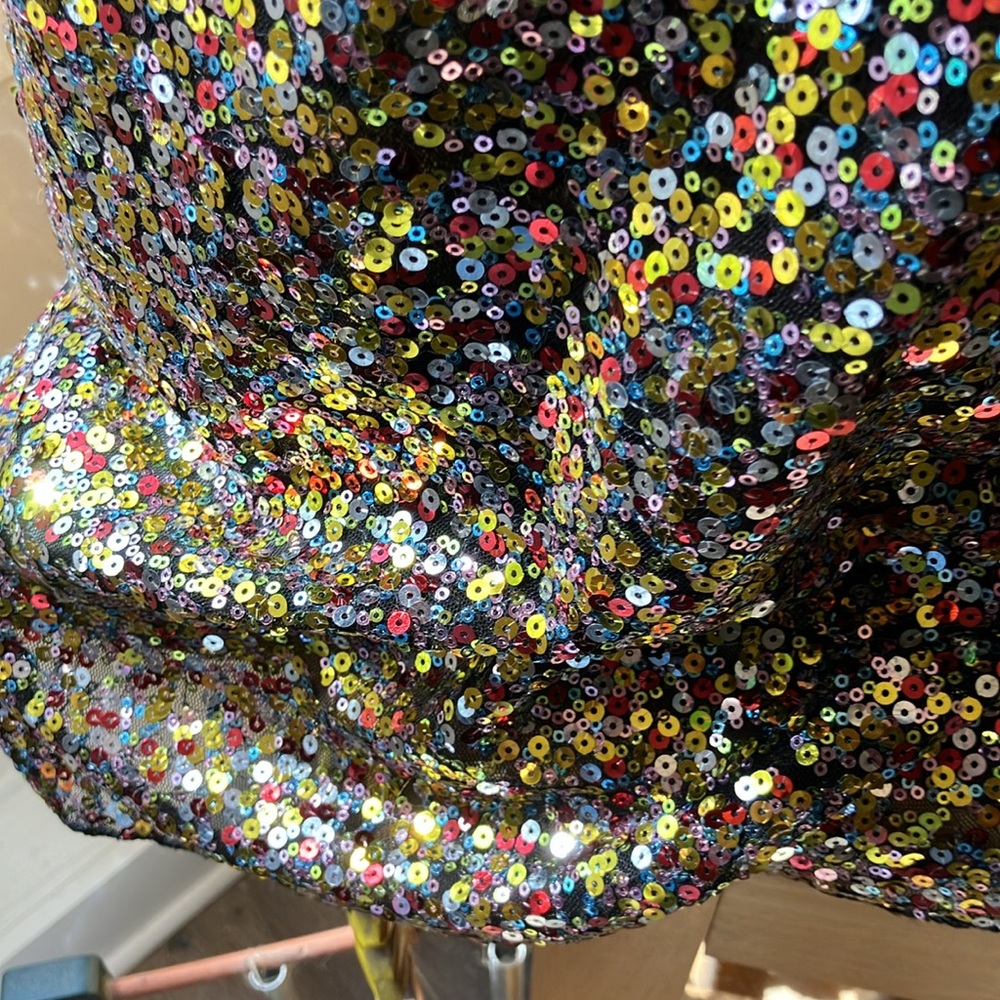 Free People Intimately Sequin Multicolor Spaghetti Strap Dress So Sexy Cute! - Picture 5 of 11